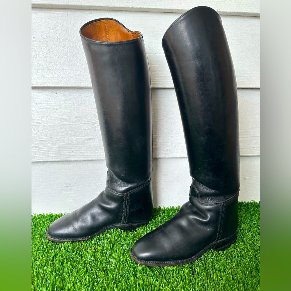 VTG KONIGS Long Dressage, Tall Leather Riding Boots, Women UK 5 = US 7, Black